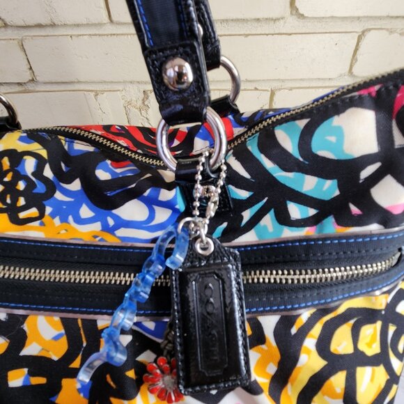 Euc Coach Poppy Graffitti Multi-Color Xlarge Tote Bag Purse… - Picture 14 of 17